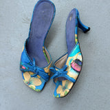 90's Stuart Weitzman Floral/ Bow Heels